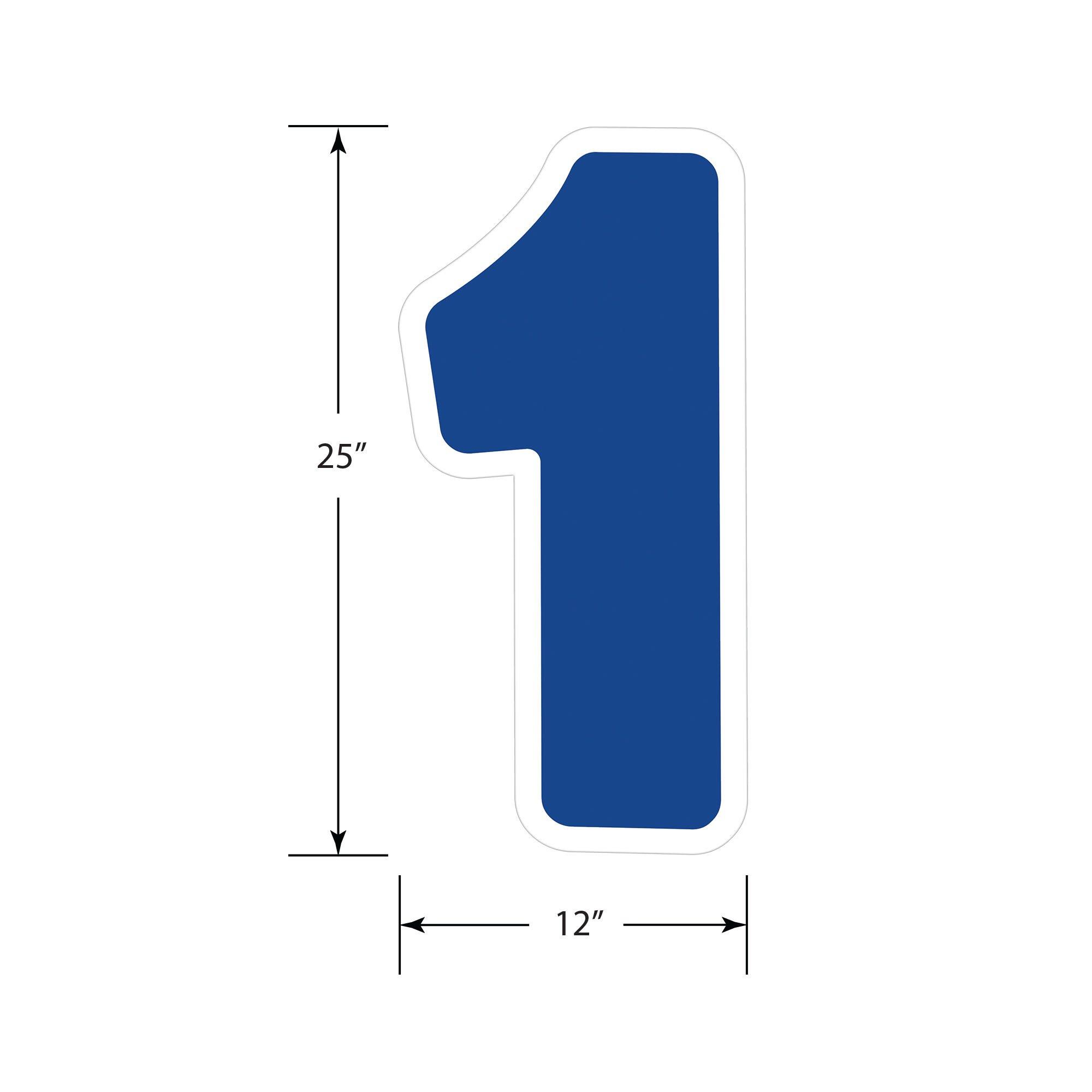 Blue Number (1) Corrugated Plastic Yard Sign, 24in